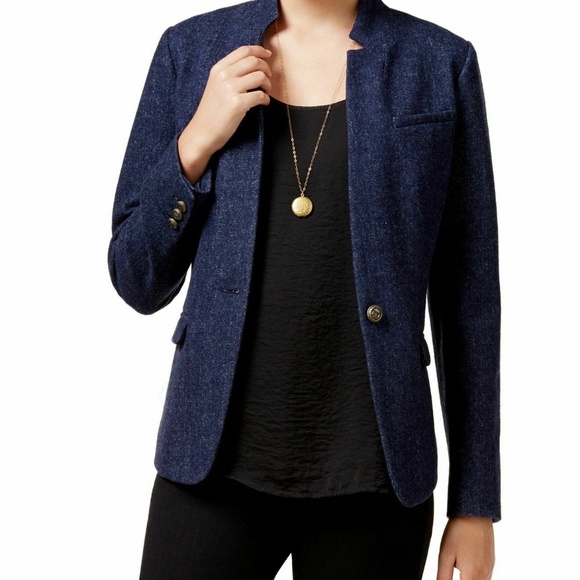 Maison Jules Jackets & Blazers - Maison Jules Blue Long Sleeve Wool Blend Blazer 10